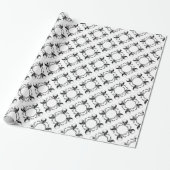 Pirate Skull en Crossbones Kaleidoscoop Ontwerp Cadeaupapier (Uitgerold)