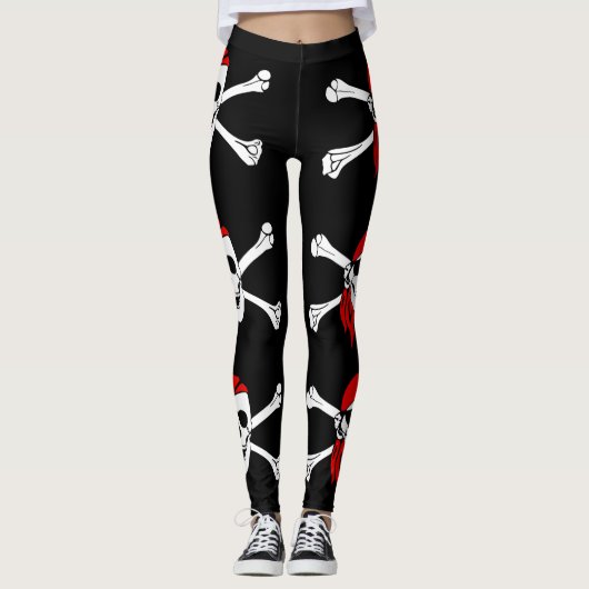 Pirate Skull en Crossbones Leggings (Voorkant)