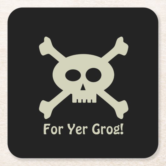 Pirate Skull en Crossbones Papier Onderzetter (Voorkant)
