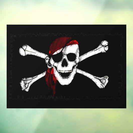 Pirate Skull en Crossbones Raamsticker (Vel 3)