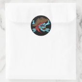 Pirate Skull en Crossbones Ronde Sticker (Tas)
