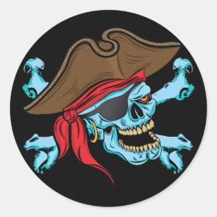 Pirate Skull en Crossbones Ronde Sticker