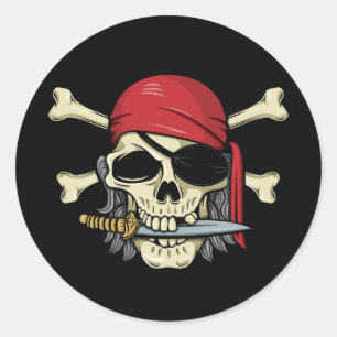 Pirate Skull en Crossbones Ronde Sticker