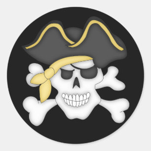 Pirate Skull en Crossbones Ronde Sticker