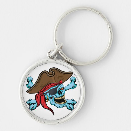 Pirate Skull en Crossbones Sleutelhanger (Voorkant)