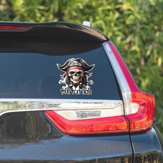 Pirate Skull en Crossbones Sticker (Auto Zijkant)