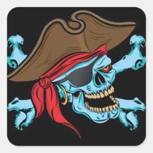 Pirate Skull en Crossbones Vierkante Sticker