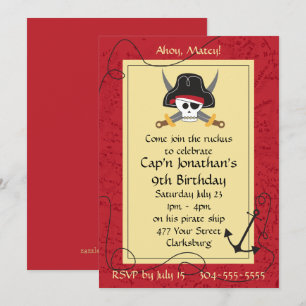 Pirate Skull en Crossed Swords Birthday Kaart