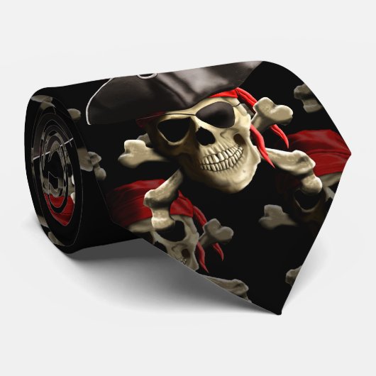 Pirate Skull en Pet Stropdas (Opgerold)