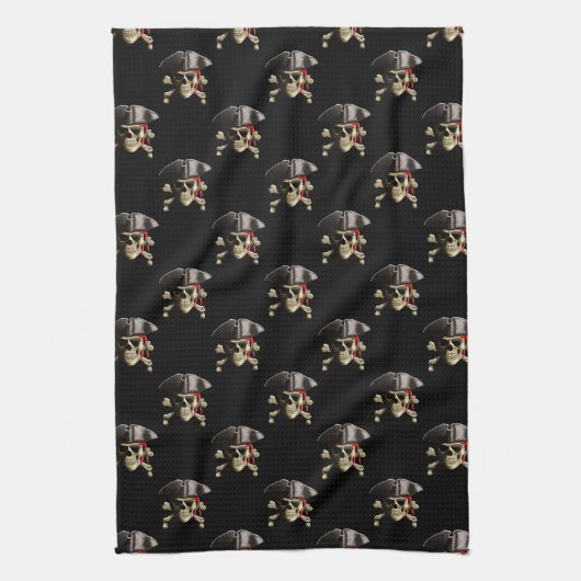 Pirate Skull en Pet Theedoek (Verticaal)