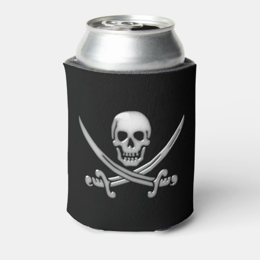 Pirate Skull en Sword Crossbones Blikjeskoeler (Blikje Achterkant)