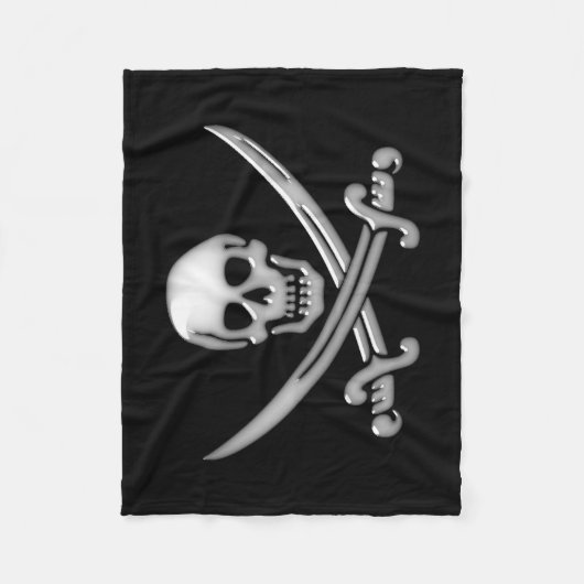 Pirate Skull en Sword Crossbones Fleece Deken (Voorkant)