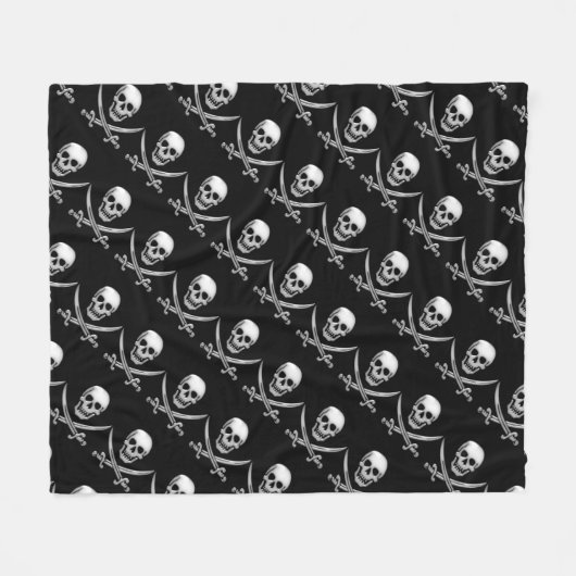 Pirate Skull en Sword Crossbones (TLAPD) Fleece Deken (Voorkant (Horizontaal))