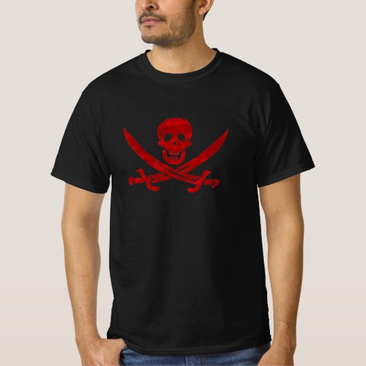 Pirate Skull en Swords Flag T-shirt (Voorkant)