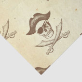  Pirate Skull en Swords on Cream Decoupage Tissuepapier (Detail)