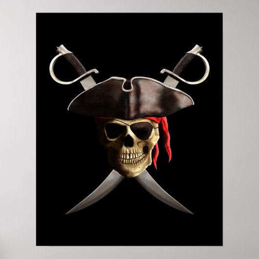 Pirate Skull en Swords Poster (Voorkant)