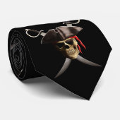 Pirate Skull en Swords Stropdas (Opgerold)