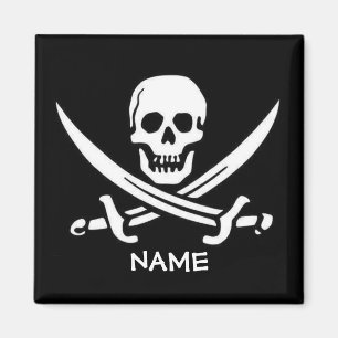 Pirate Skull en Swords voegen namen toe Magneet