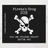 Pirate Skull et Crossbones Étiquette de bières per (Étiquettes simples)