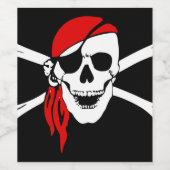 Pirate Skull Flag Wijn Etiket (Enkel label)