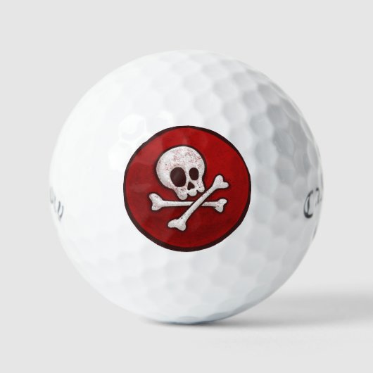 Pirate Skull - Gevaar! Novelty Golfer Gift | Golfballen (Voorkant)