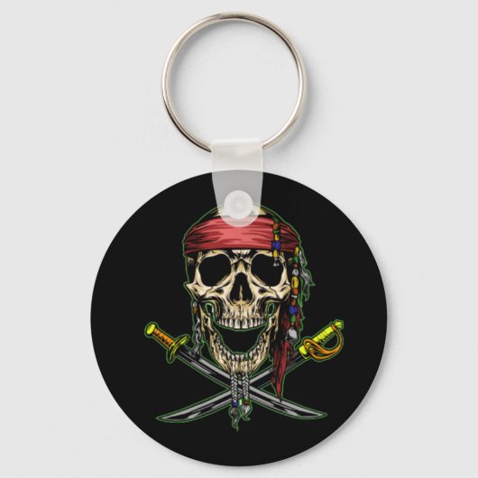 Pirate Skull Ghost Ocean Ship Sleutelhanger (Voorkant)