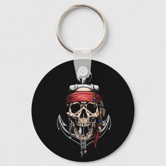 Pirate Skull Ghost Raider Ship Sleutelhanger (Voorkant)