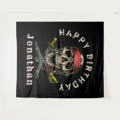 Pirate Skull Ghost Royal Happy Birthday Backdrop Wandkleed (Voorkant (horizontaal))