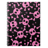 Pirate Skull: Girlish harten patroon Notitieboek (Voorkant)