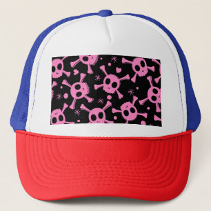 Pirate Skull: Girlish harten patroon Trucker Pet