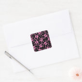 Pirate Skull: Girlish harten patroon Vierkante Sticker (Envelop)