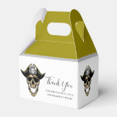Pirate Skull Gold Happy Kapitein Favor Box Bedankdoosjes (Achterkant)