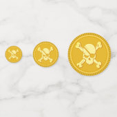 Pirate Skull Gouden Munt Schat Dubloons Confetti (Voorkanten)