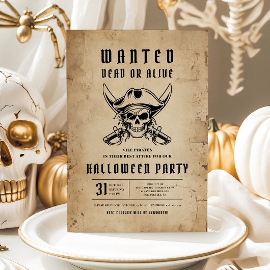 Pirate Skull Halloween-feest Kaart