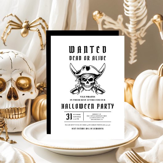 Pirate Skull Halloween Party  Kaart