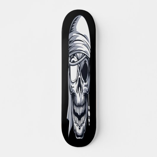 Pirate Skull Head Skateboard (Voorkant)