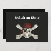 Pirate Skull - Invitation à la fête d'Halloween (Devant / Derrière)
