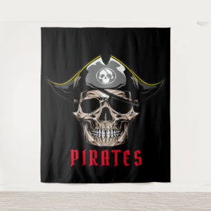 Pirate Skull jolly roger Achtergrond Wandkleed