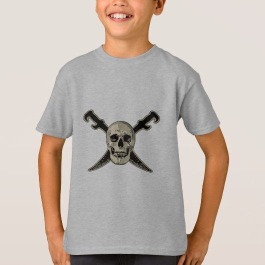 Pirate (Skull) - Kinderen Basic T-Shirt (Voorkant)