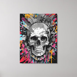 Pirate Skull - Kleurrijke Schedel Canvas Print
