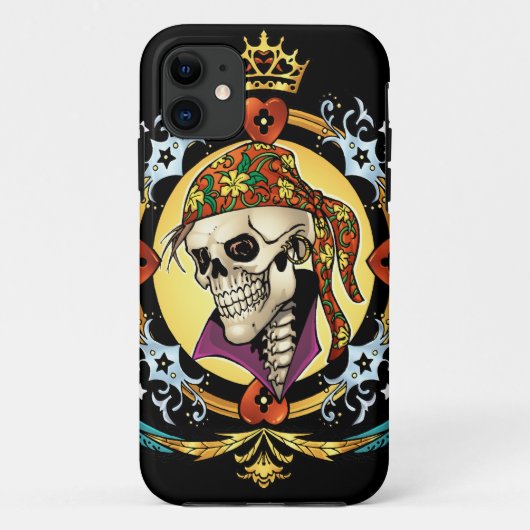 Pirate Skull met Bandana, Cool Skeleton Art Case-Mate iPhone Case (Achterkant)