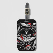 Pirate Skull met Crossed Sabers Bagagelabel (Voorkant (verticaal))