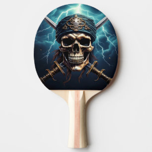 Pirate Skull met zwaarden Ping Pong Paddle Tafeltennisbatje