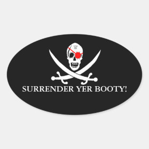 Pirate Skull- Overgave Ovale Sticker