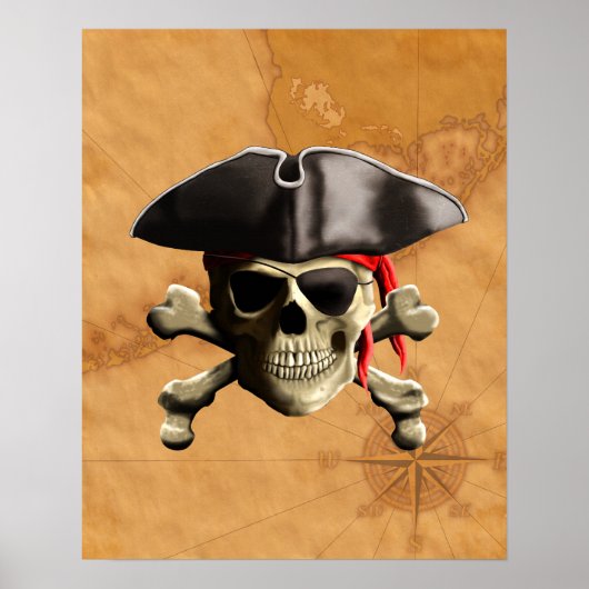 Pirate Skull Poster (Voorkant)