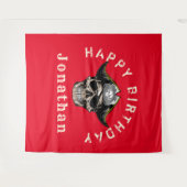 Pirate Skull Red Wandkleed (Voorkant (horizontaal))
