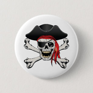 Pirate Skull Ronde Button 5,7 Cm