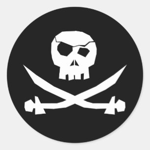 Pirate Skull Ronde Sticker