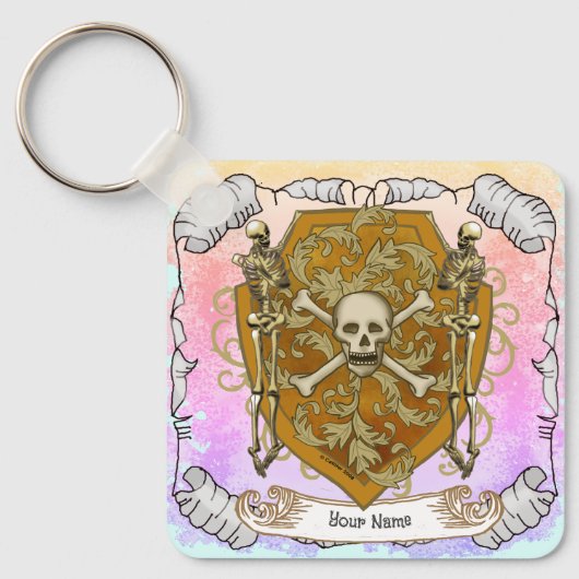 Pirate Skull Shield Sleutelhanger (Voorkant)