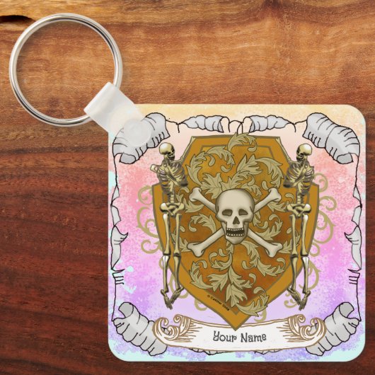 Pirate Skull Shield Sleutelhanger (Voorkant)